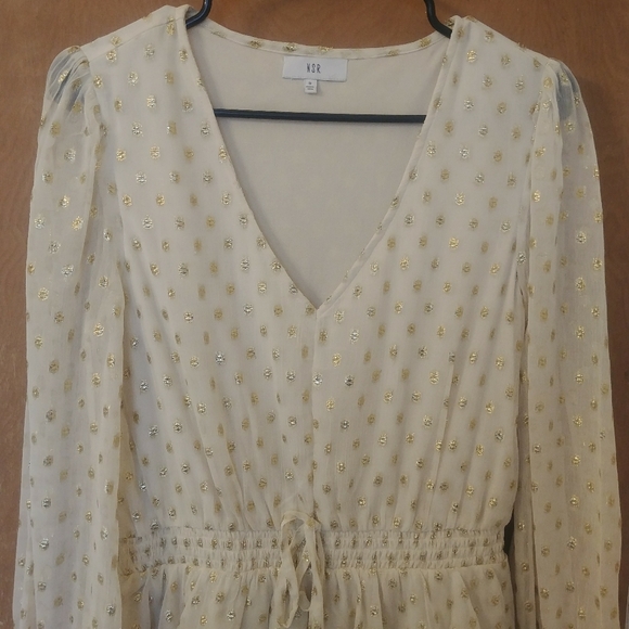 'Tyler' Metallic Long Sleeve Clip Dot Minidress by NSR (Nordstrom) SIZE SMALL - Picture 3 of 7